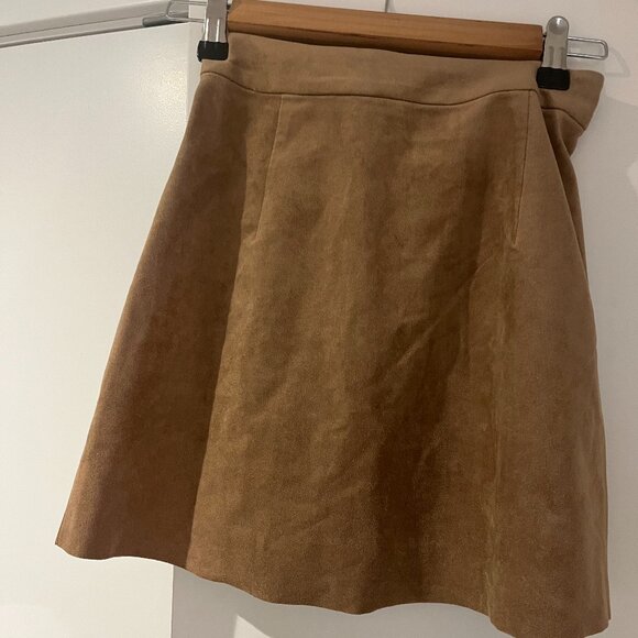 Wilfred Free Aritzia Suede Faux-Wrap Mini Skirt - Picture 3 of 3